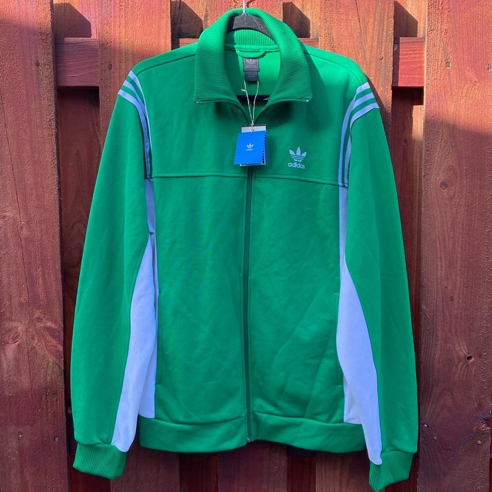 Adidas Men Vintage Emerald Green Track Jacket Size L - Picture 1 of 9